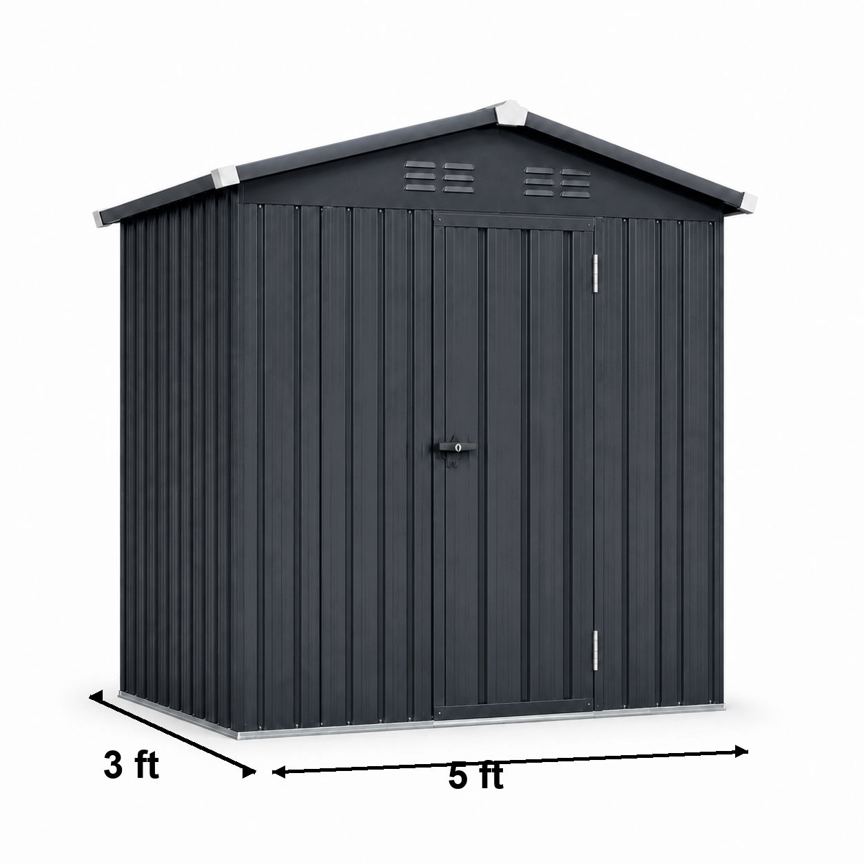 Apex roof single door metal shed detail