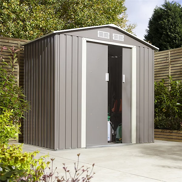 Galvanized steel garden shed