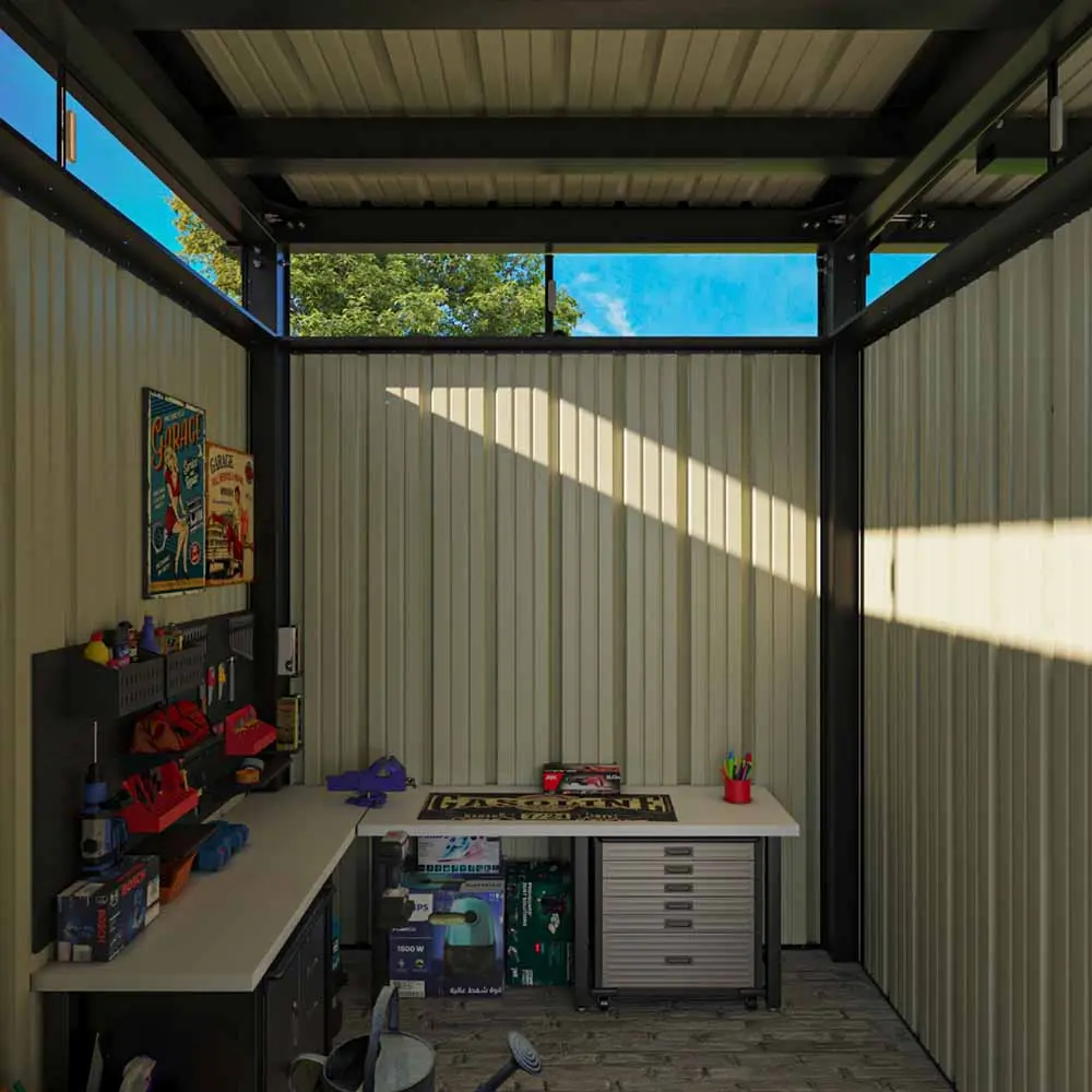 Canopy metal shed detail