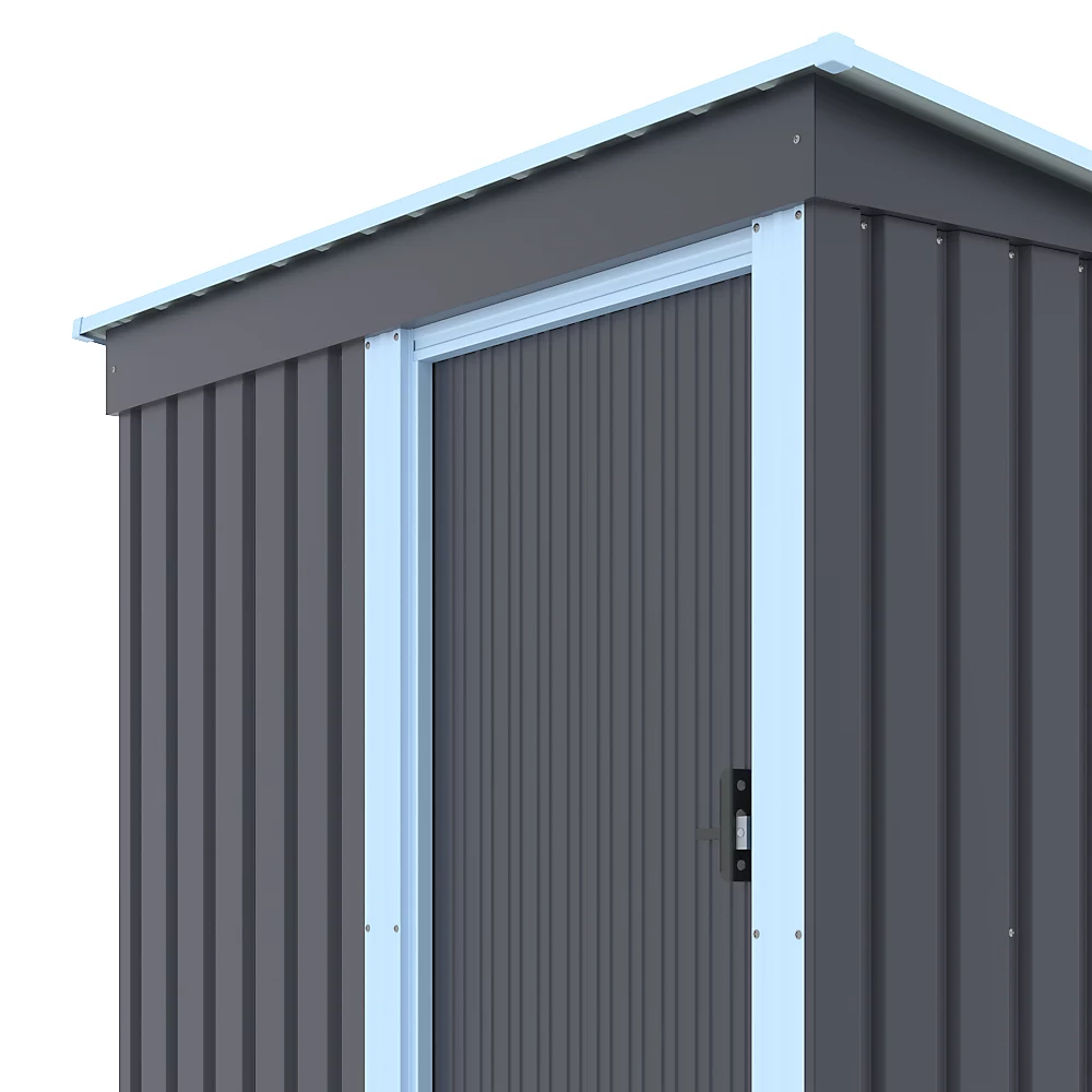 Pent roof single door metal shed detail