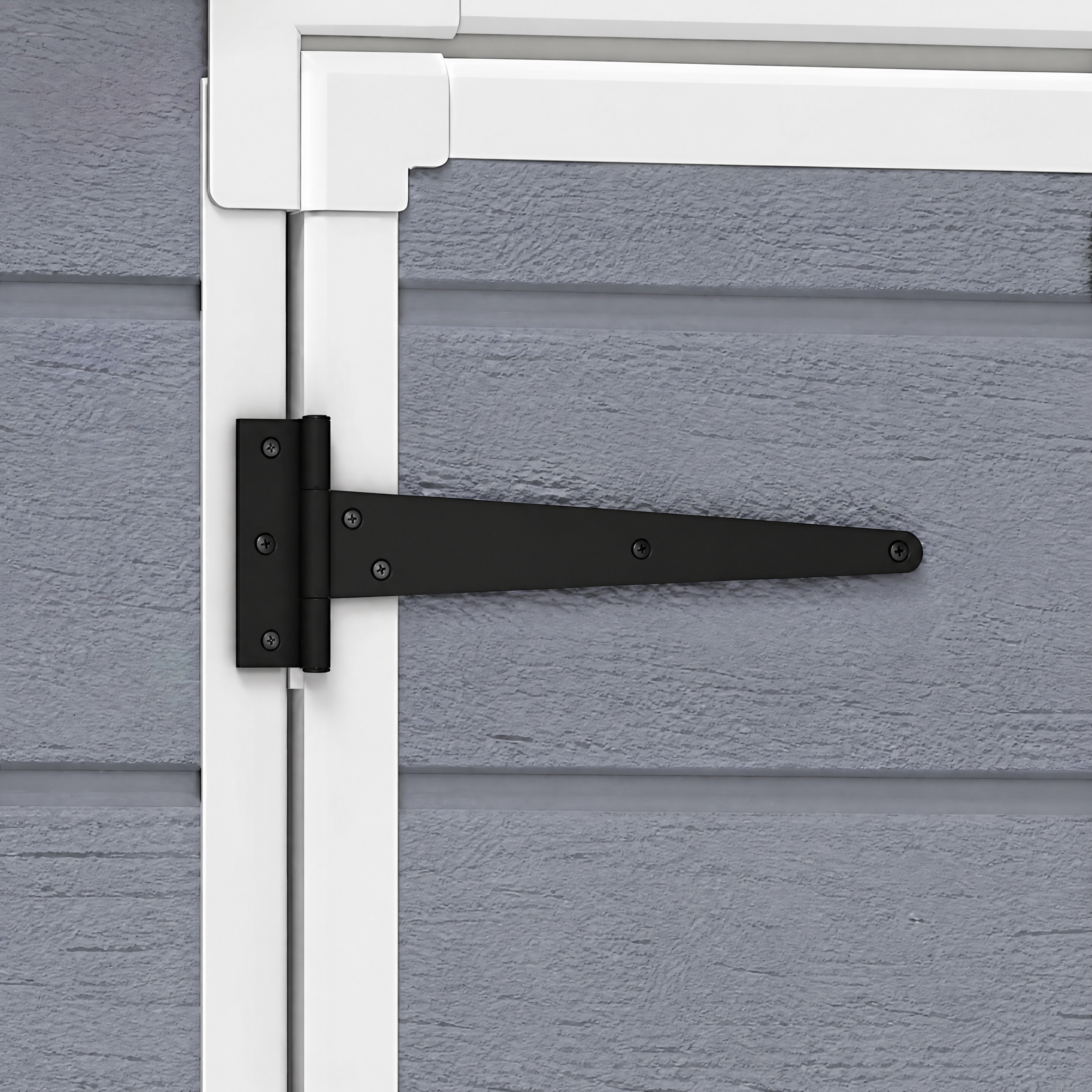 Apex roof double door resin shed hinge detail
