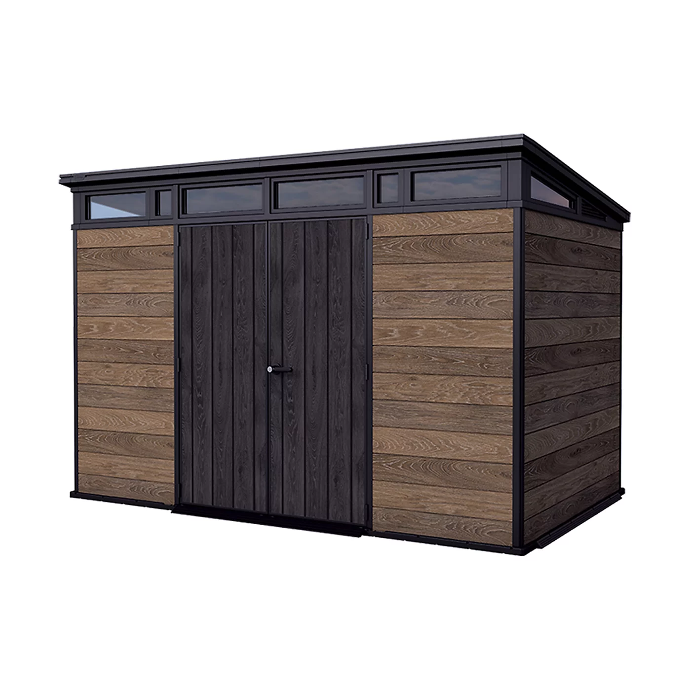 Pent roof double door resin shed product view