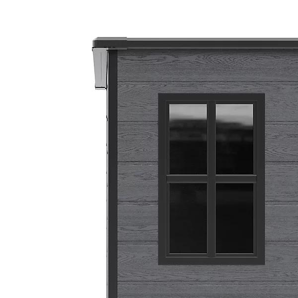 Pent roof single door resin shed angle