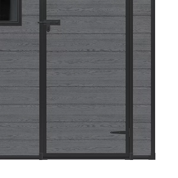 Pent roof single door resin shed detail