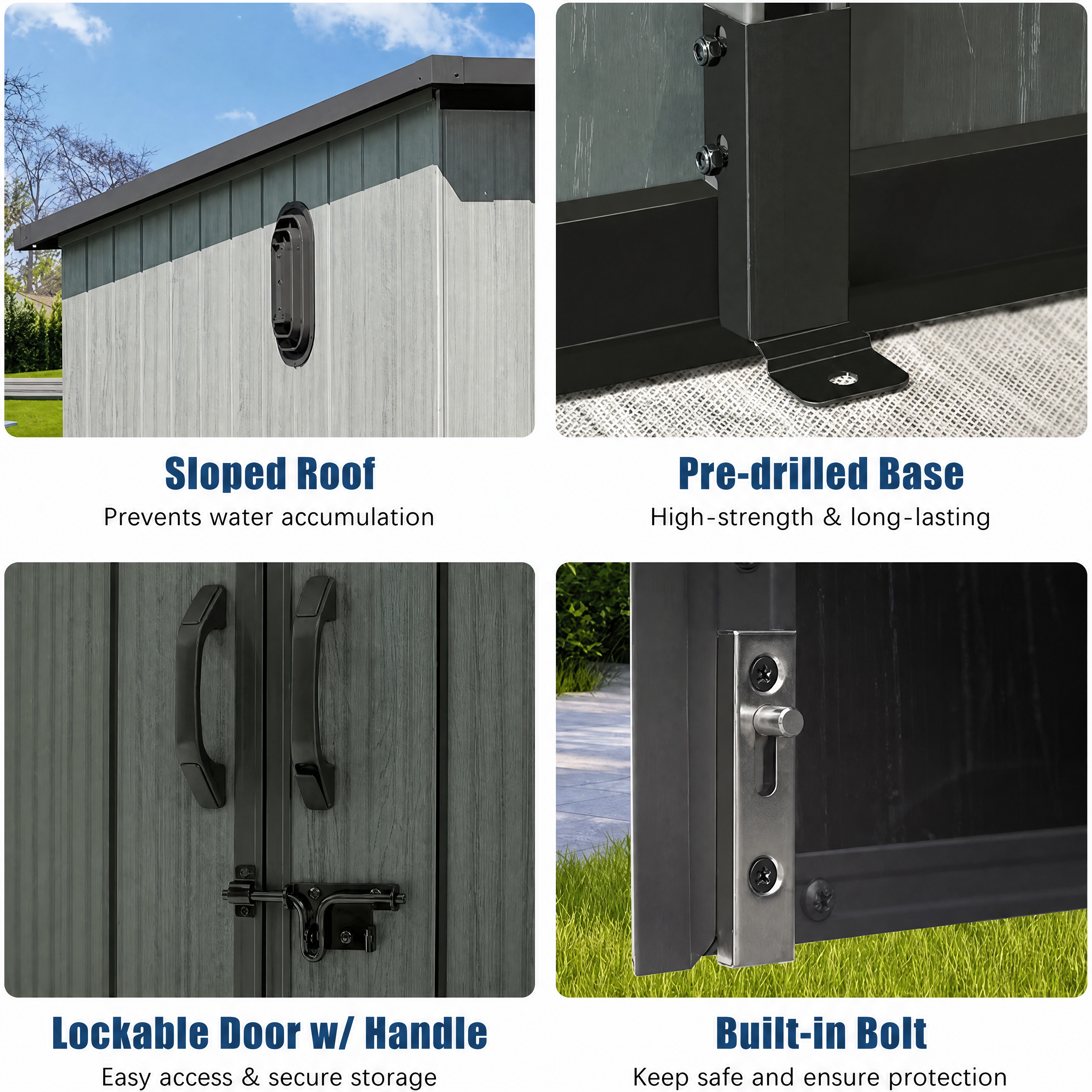 Louvered resin shed angle