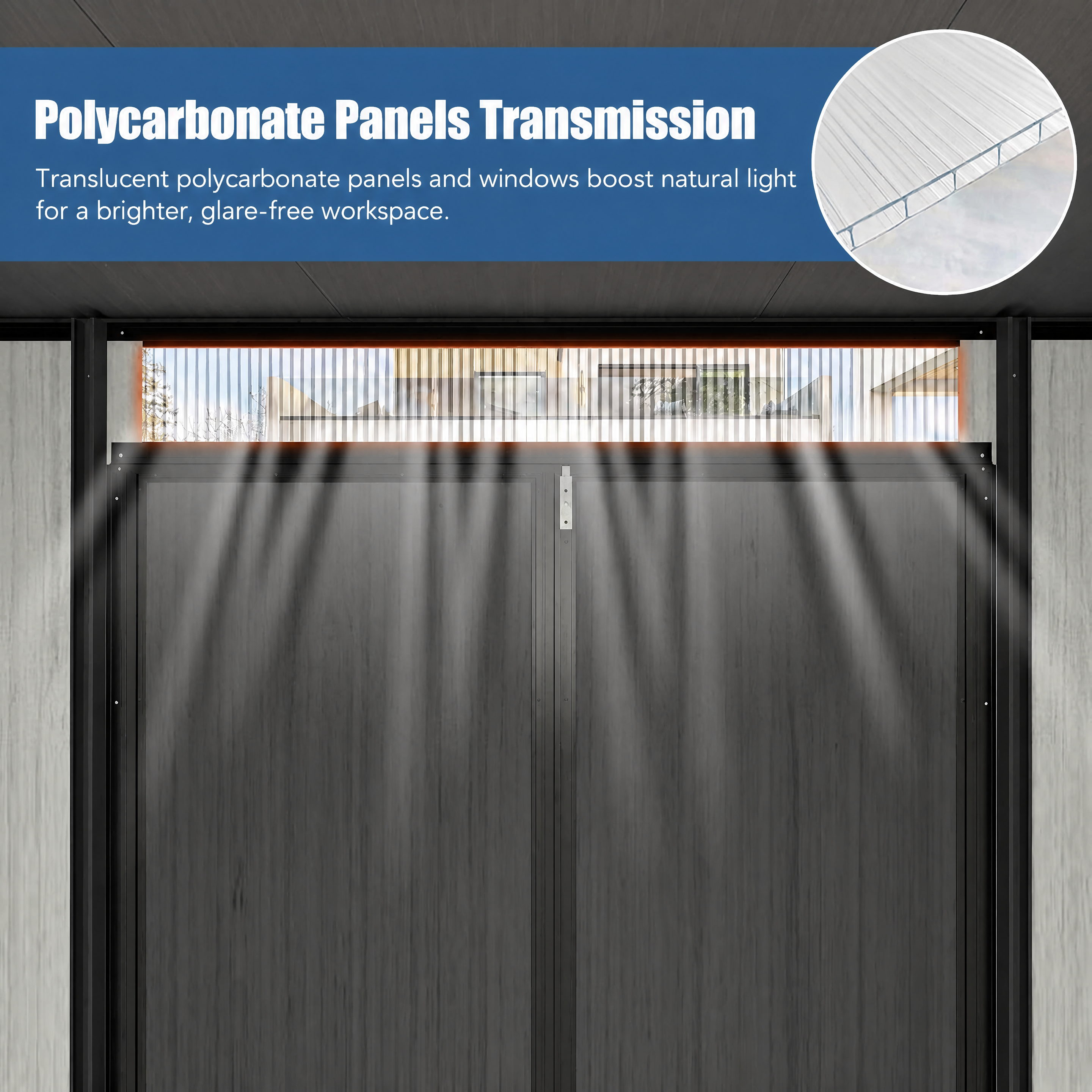 Louvered resin shed detail