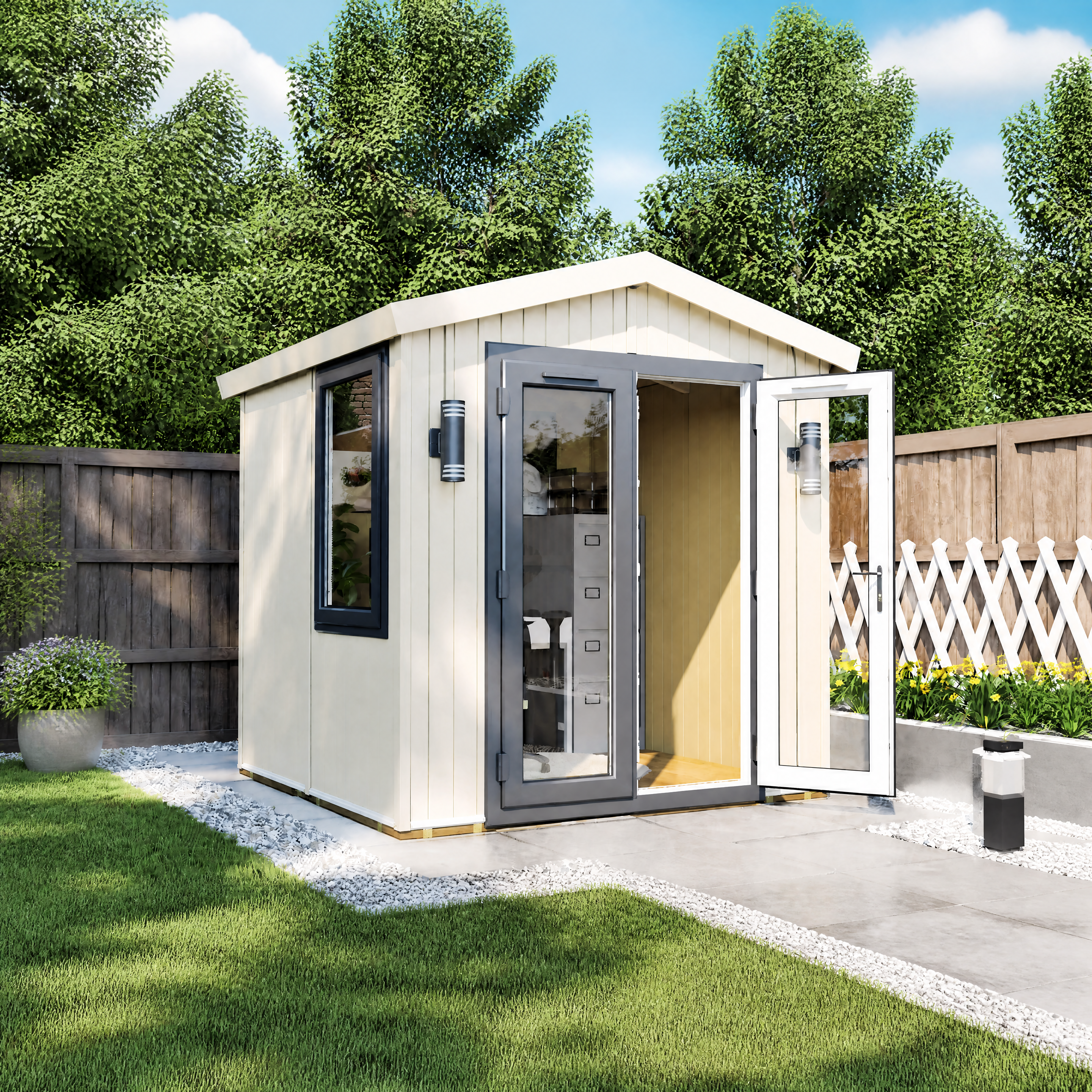 Apex roof WPC shed front