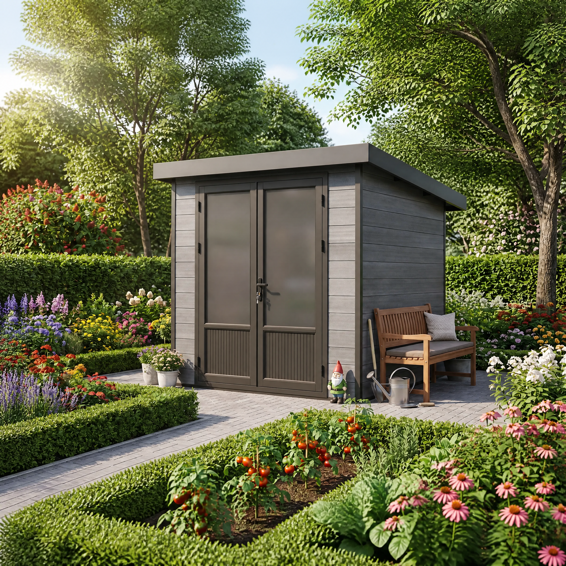 WPC shed with custom finish options