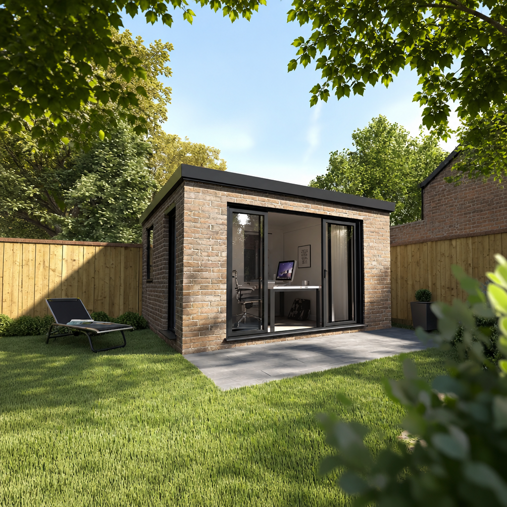 WPC wood grain garden shed