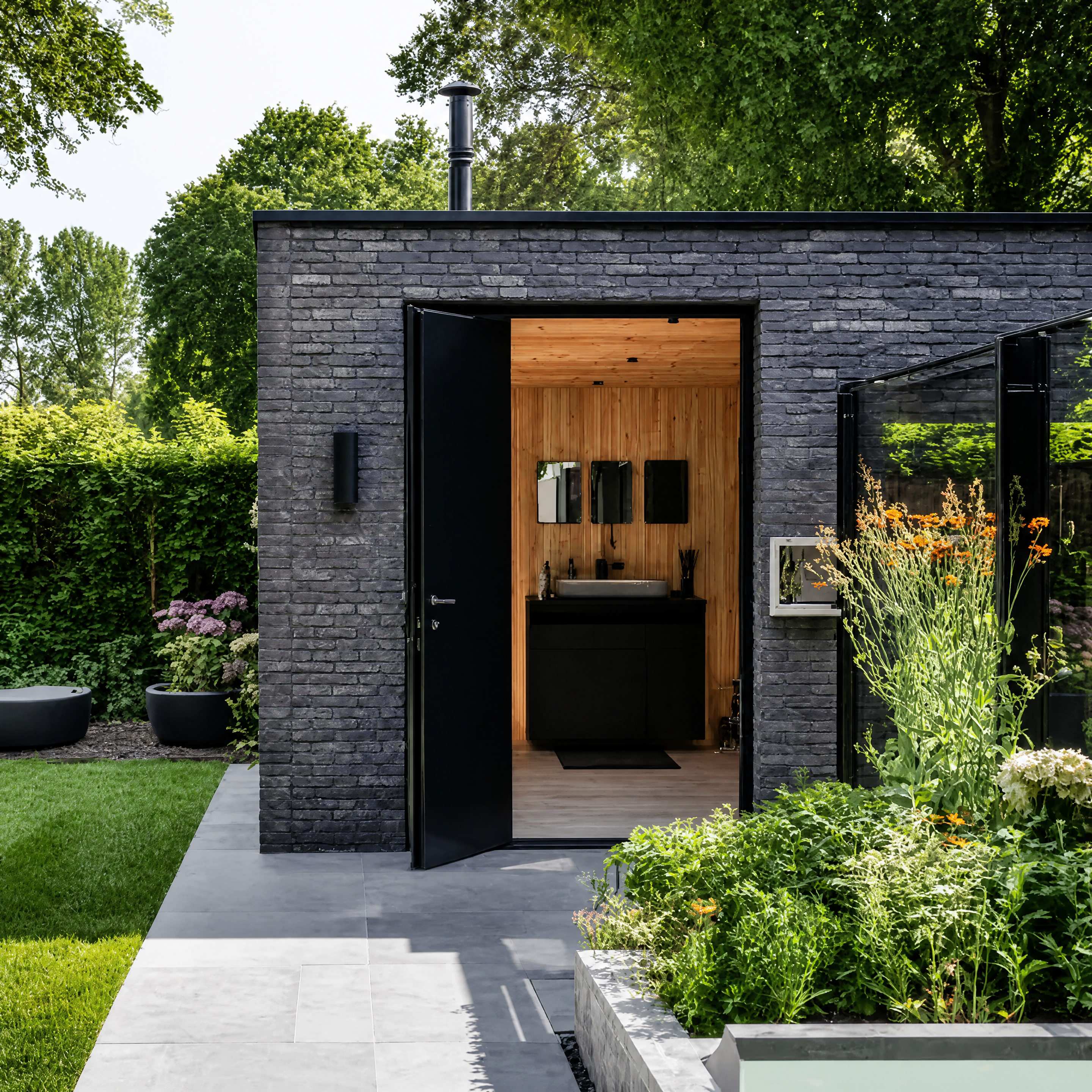 Brick texture WPC shed angle